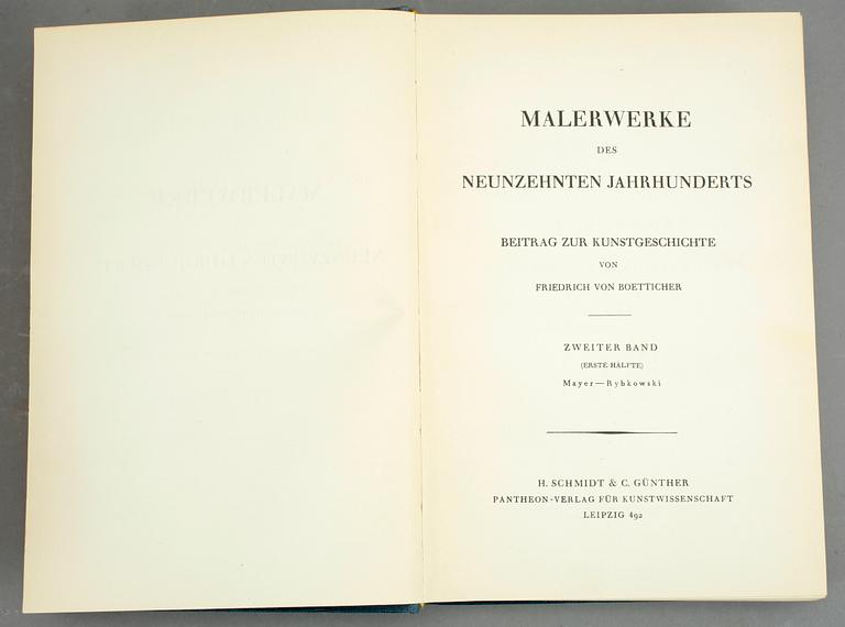 BÖCKER, 8 stycken, "Malerwerke des neunzehnten jahrhunderts", av Friedrich von Boetticher.