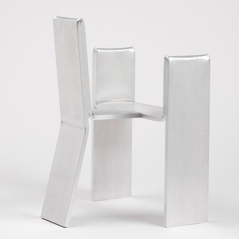 David Taylor, stol, unik, "Aluminium Chair", Studio Mellösaverken, Sverige, 2025.