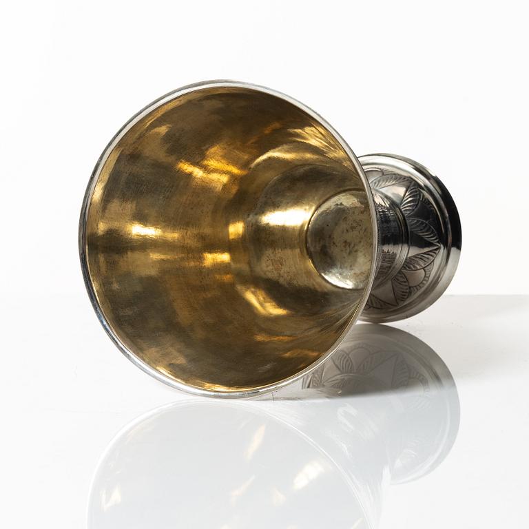 Bägare, silver, sannolikt Söderhamn, stämplad 1837 och 1838.