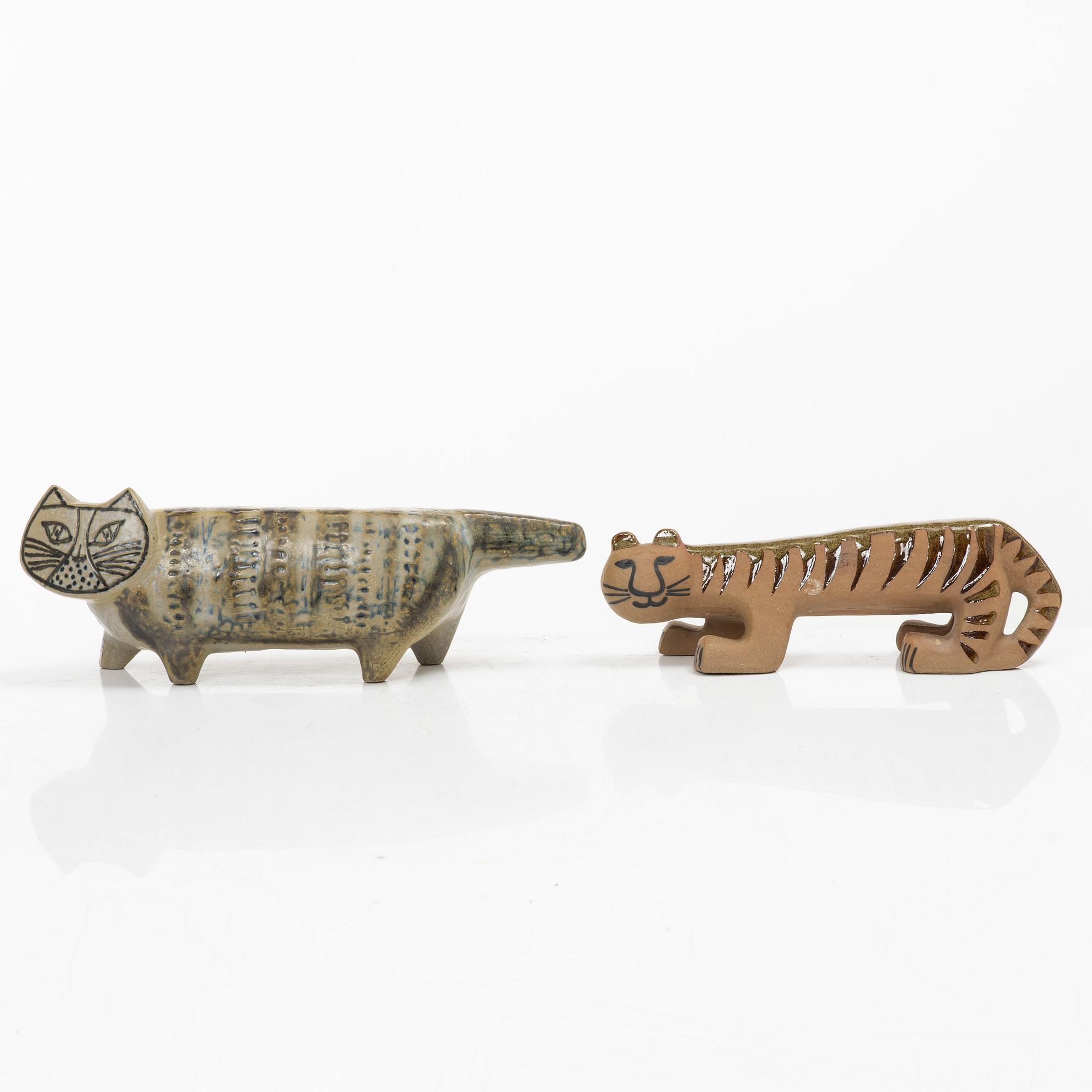 Lisa Larson, figurines, 2 pcs, stoneware, Gustavsberg.