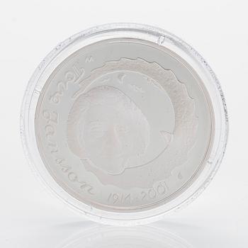 En samling minnesmedaljer, 12 st, sterling silver, Tove Jansson och Mumin, Rahapaja Oy, Finland 2004-2005.