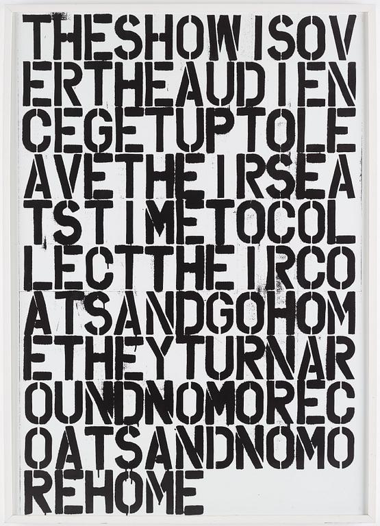 Christopher Wool and Felix Gonzalez-Torres,  "Untitled", offsetlitografi, 1993.