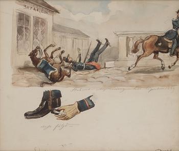 Fritz von Dardel, "Stabens utryckning till lägret 1849.