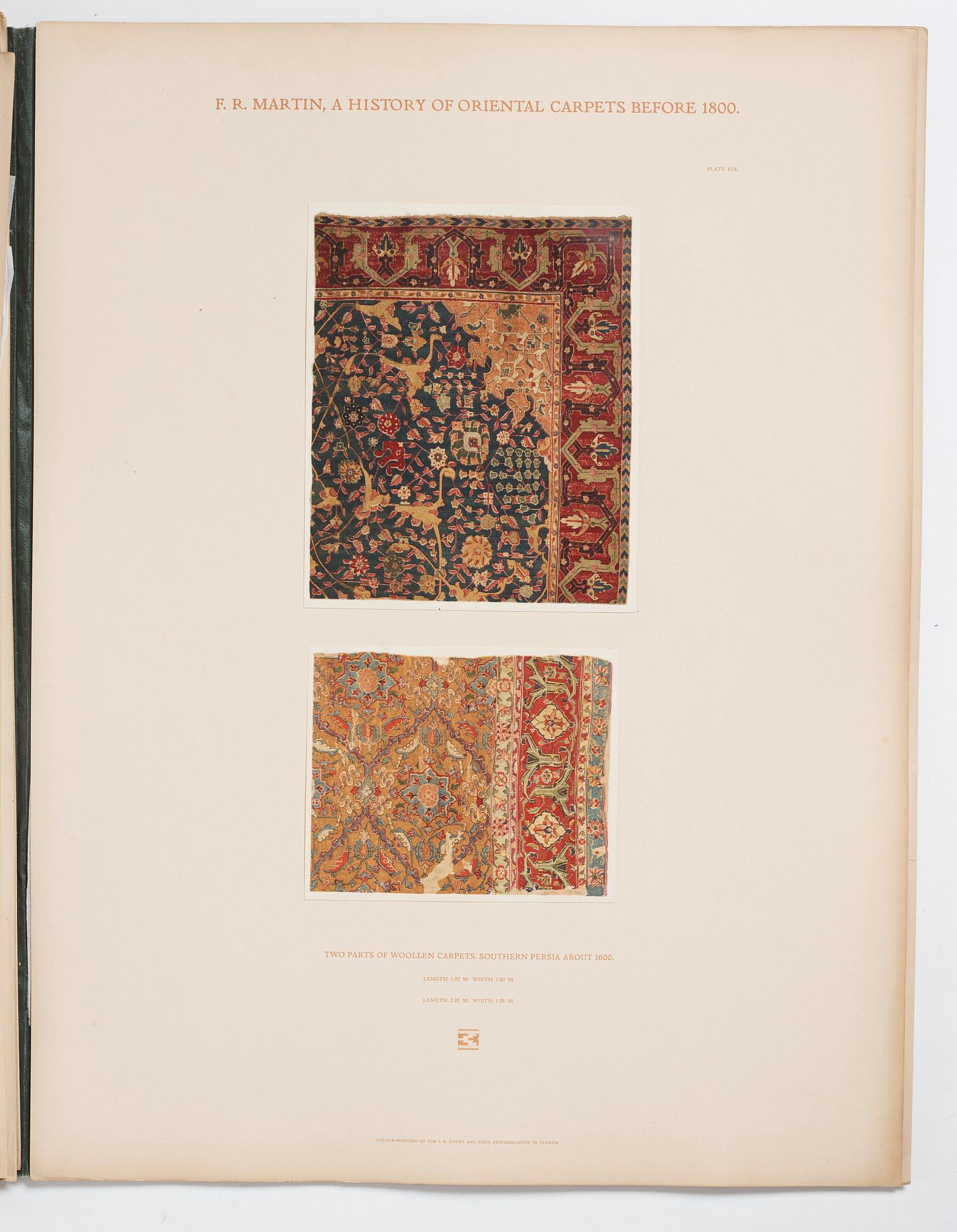 Fredrik Robert Martin: 'A History of Oriental Carpets before 1800,' Vienna, 1906.