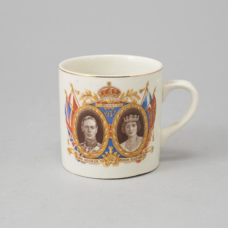 A coronation mug of King George VI and Queen Elisabeth 1937.
