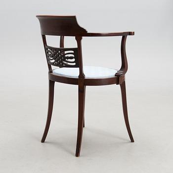 An Edward VII mahogany open armchair, circa 1900.