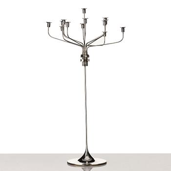 Tapio Wirkkala, a sterling silver thirteen candles candelabrum "TW412", Hopeakeskus OY, Finland 1972.