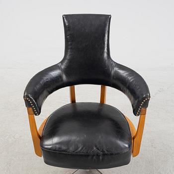 A 'Löten' swivel office chair by E K Augustosson for Hjalmar Jackson AB 1967.