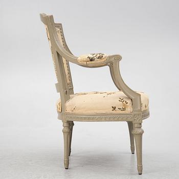 A late Gustavian open-back armchair attributed to Johan Erik Höglander (master in Stockholm 1777-1813).