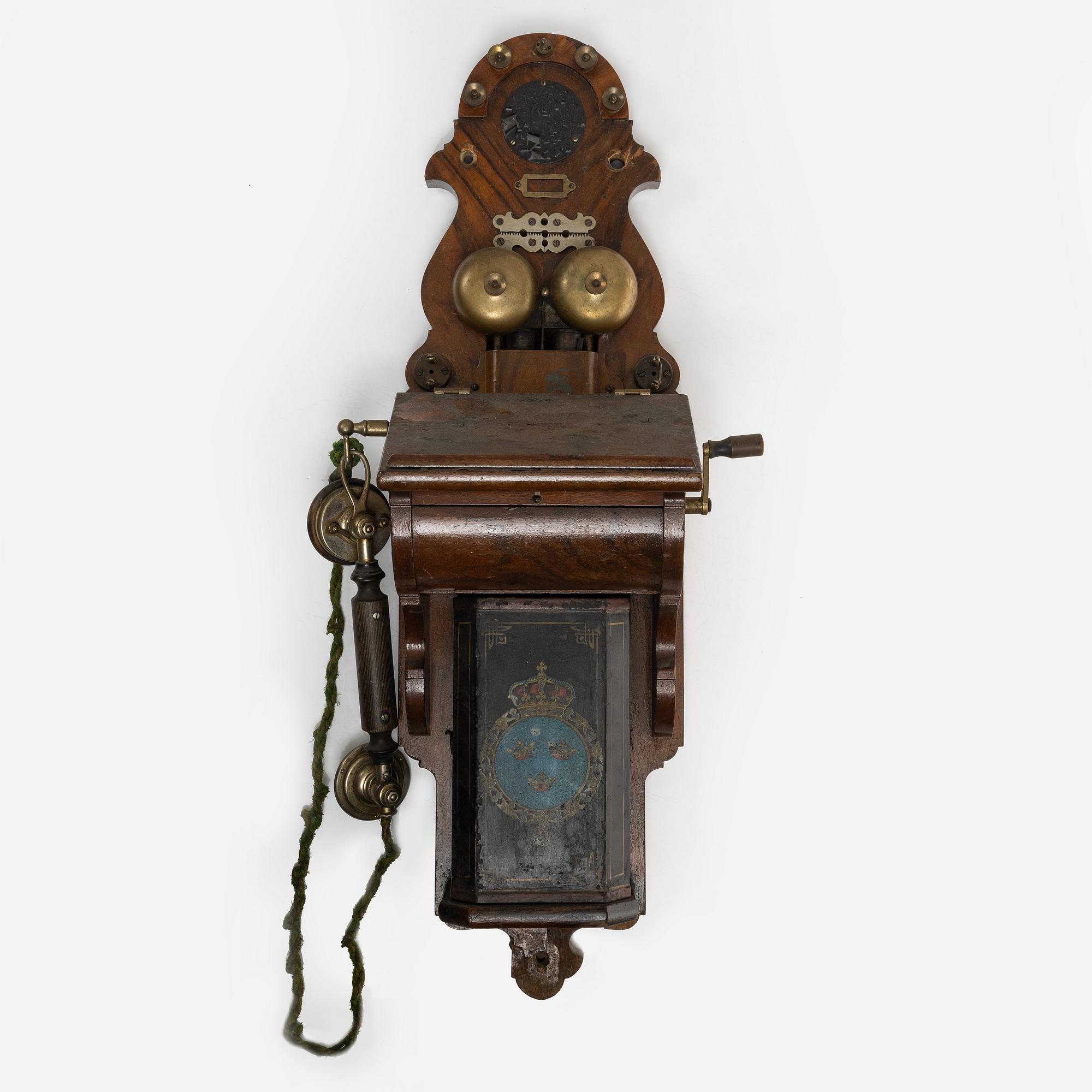 A wall mounted telephone, L.M. Ericsson, Stockholm, early 20th century.