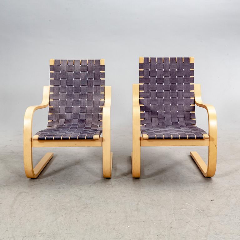 Alvar Aalto, a pari of  birch armchairs model nr 406 21st century.