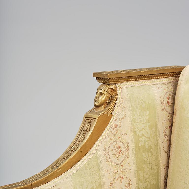 A late Gustavian sofa attributed to E. Ståhl (master in Stockholm 1794-1820).