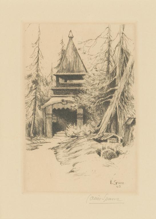 Louis Sparre, etching, plate signed and dated -43, pencil signed.