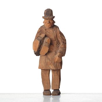 Axel Petersson Döderhultarn, Man holding boots.