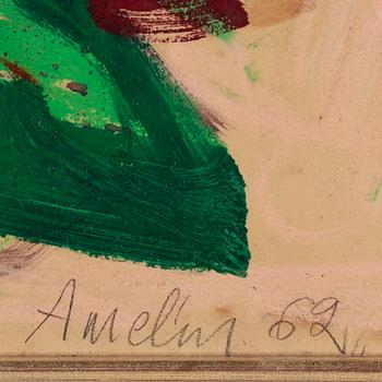 Albin Amelin, blandteknik på papp-pannå, signerad och daterad -62.