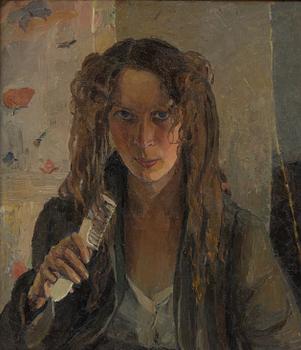 Ella Wanner, "Kvinna som kammar sig" (Självporträtt).