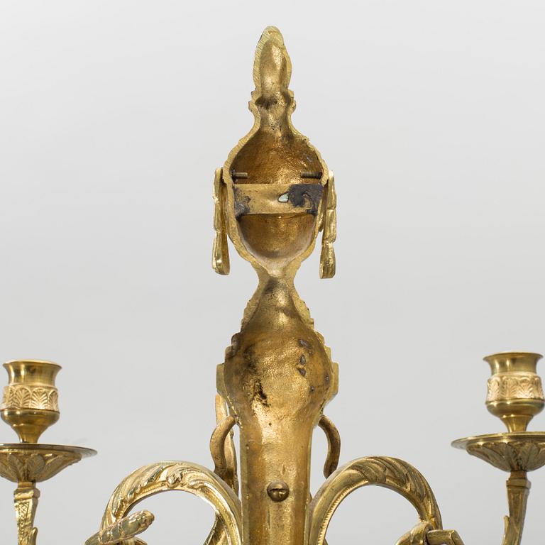 VÄGGAPPLIQUER, ett par gustaviansk stil, V Fong Grenna, 1900-talets mitt.