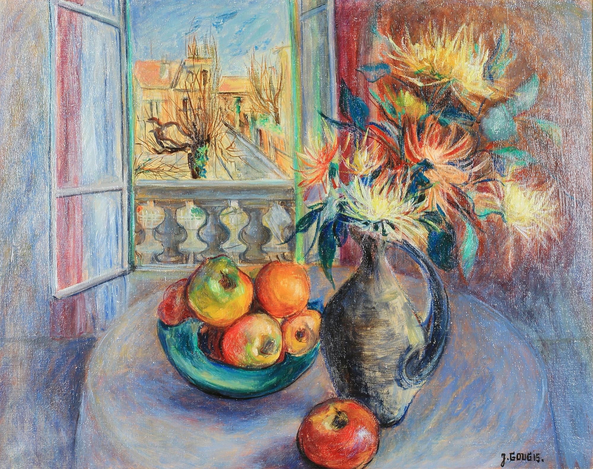 JAQUELINE GOUGIS, olja på duk, sign. 1900-tal.