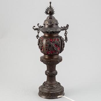 A Japanese bronze lantern, circa 1900.