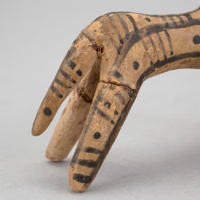 HÄSTFIGURINER, 2 st, lergods, Boeotien ca 600-400-före Kristus.