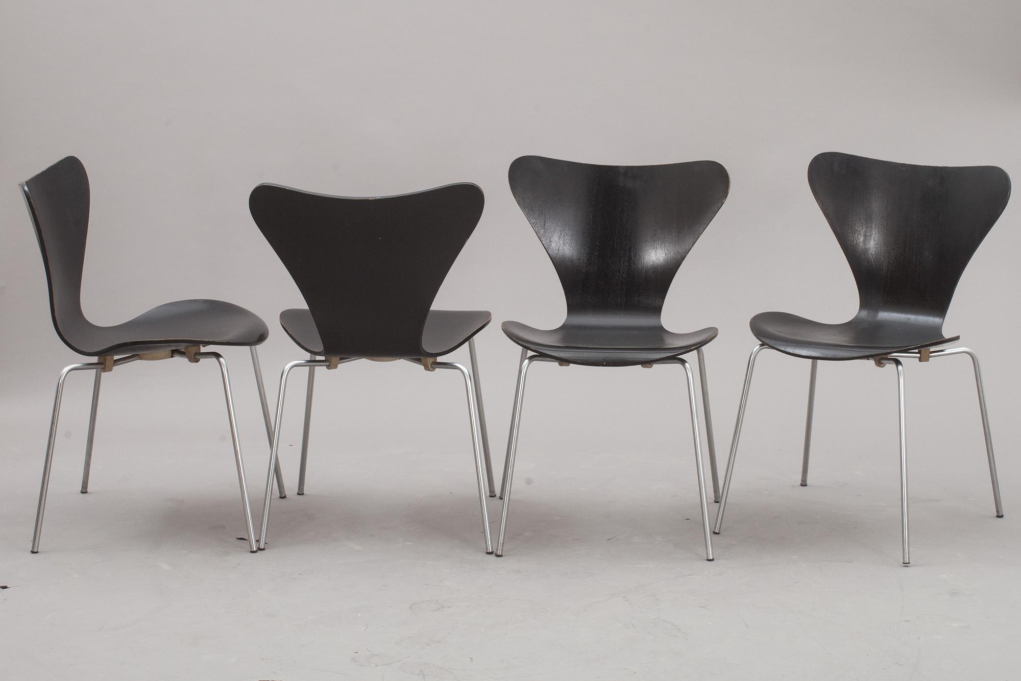 STOLAR, 4 st, "Sjuan", Arne Jacobsen, Fritz Hansen.