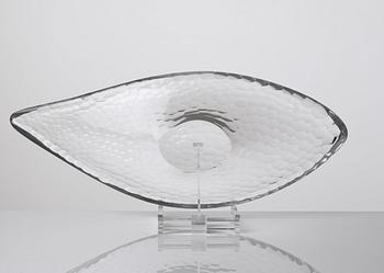 Vicke Lindstrand, a cut glass dish, Kosta, Sweden 1950-60's.