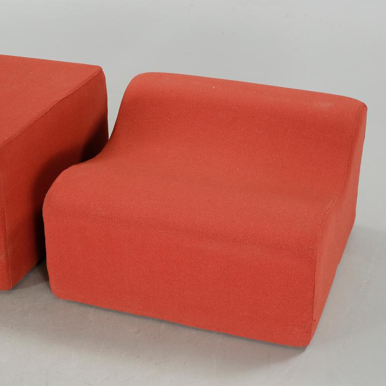 Two module chairs and one stool, designed by Terje Meyer.