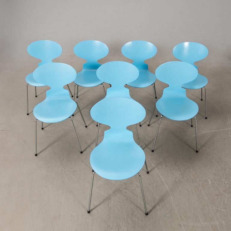 Arne Jacobsen, chairs 8 pcs, "Ant", Fritz Hansen, 1993.