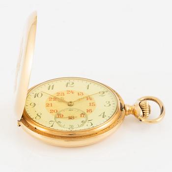 Pocket watch, Zenith, 18K gold, hunter, 51 mm.