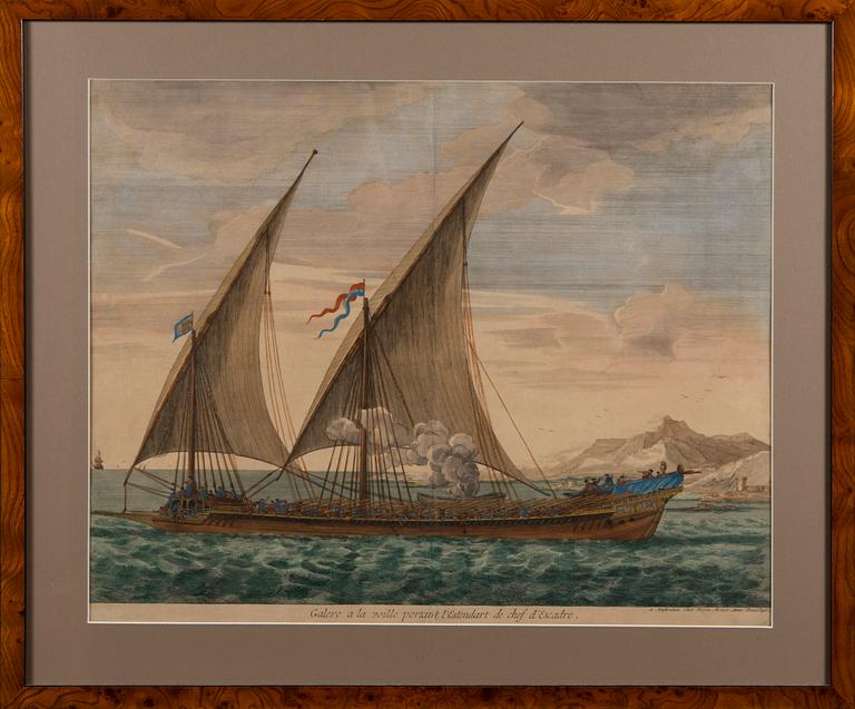 PIETER MORTIER, hand-coloured copper engraving, late 17th century.