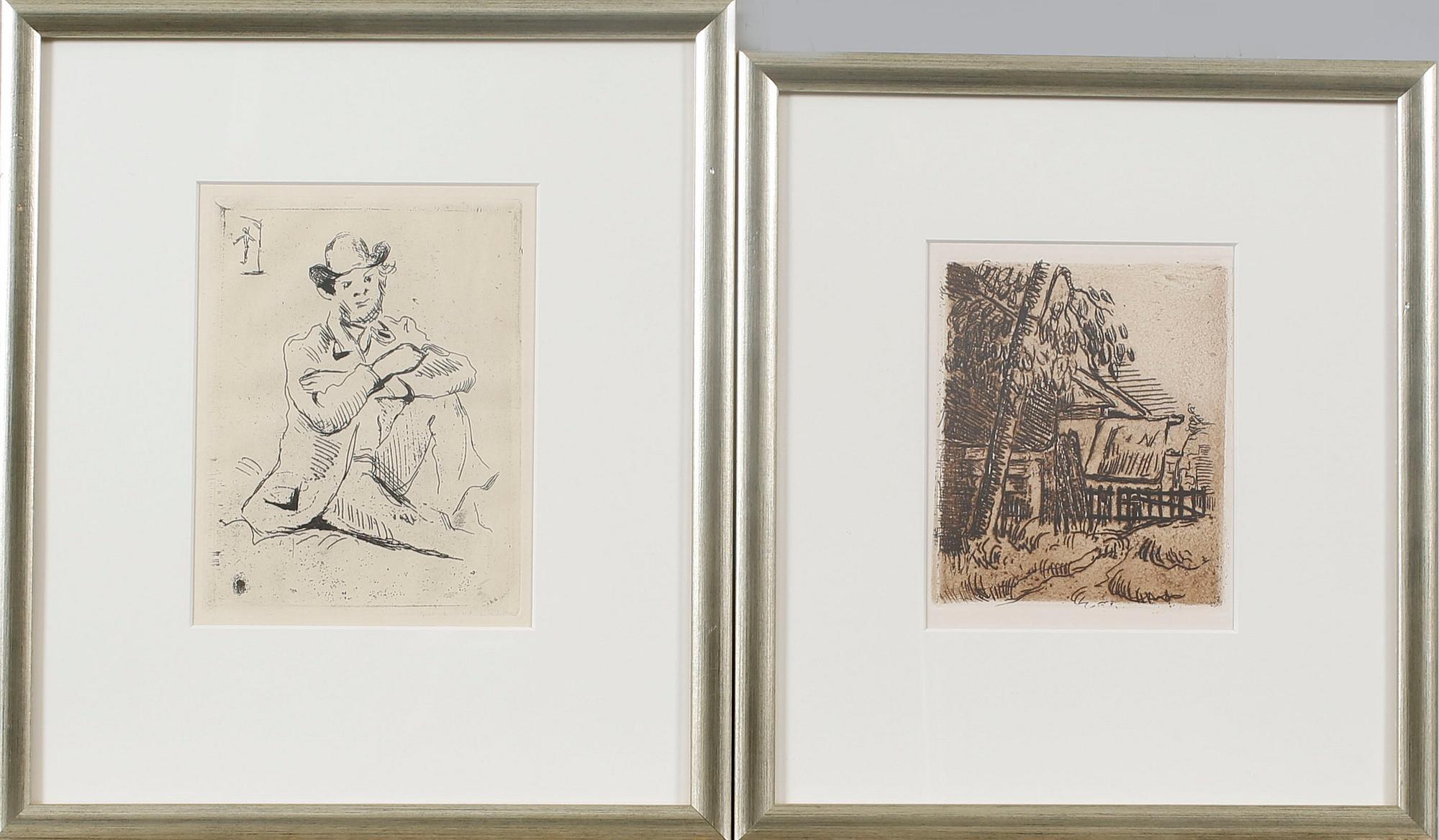 PAUL CÉZANNE, two etchings, not signed, posthumous prints.