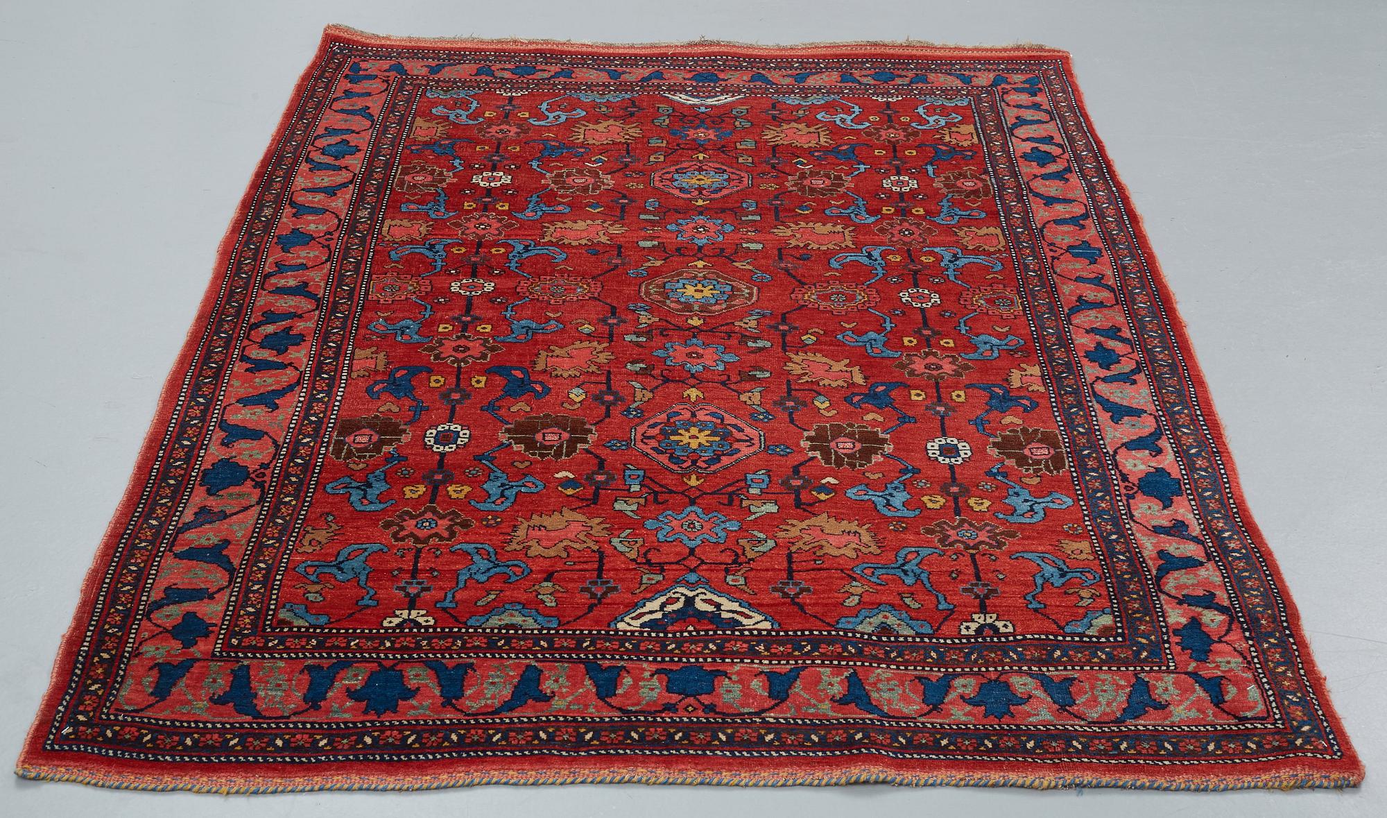 MATTA, semiantik Bidjar, ca 203 x 144,5 cm (samt kortsidorna med 2,5 respektive 3 cm slätväv).
