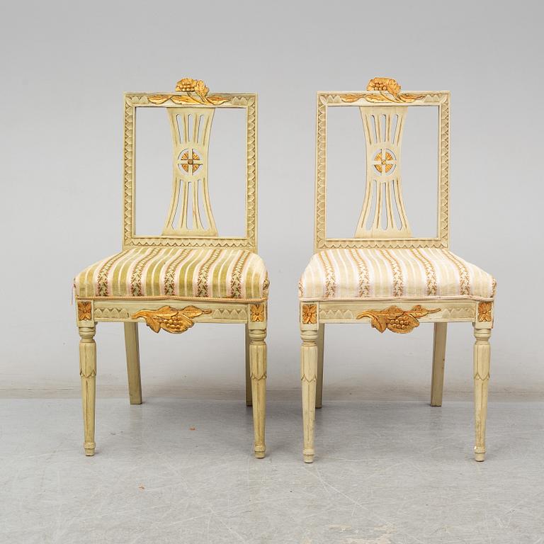 A set of six Swedish late 19th century chairs.