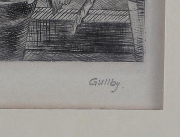 FOLKE GULLBY, etsning och torrnål, signerade.