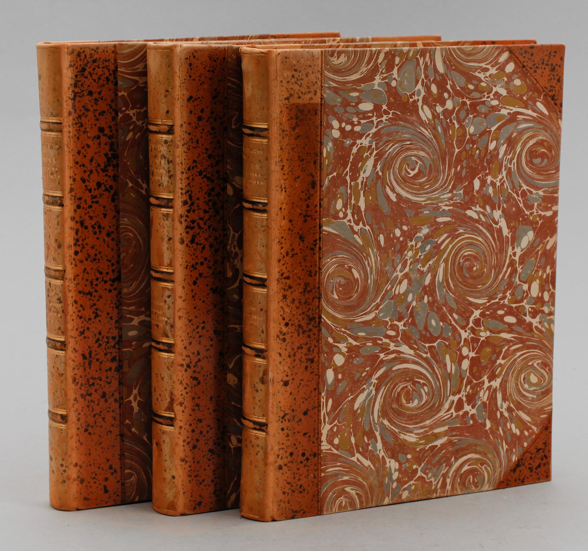BÖCKER, 3 vol, "Möbler från svenska herremanshus", av Sigurd Wallin. Nordiska Museets förlag, Stockholm 1935.