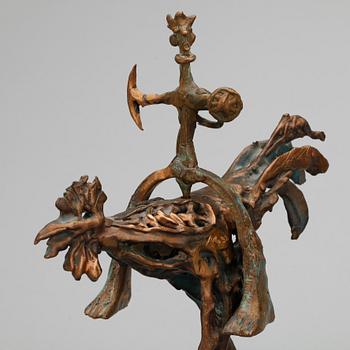 SKULPTUR, 2 st, brons, okänd konstnär, signerad o daterad 98.