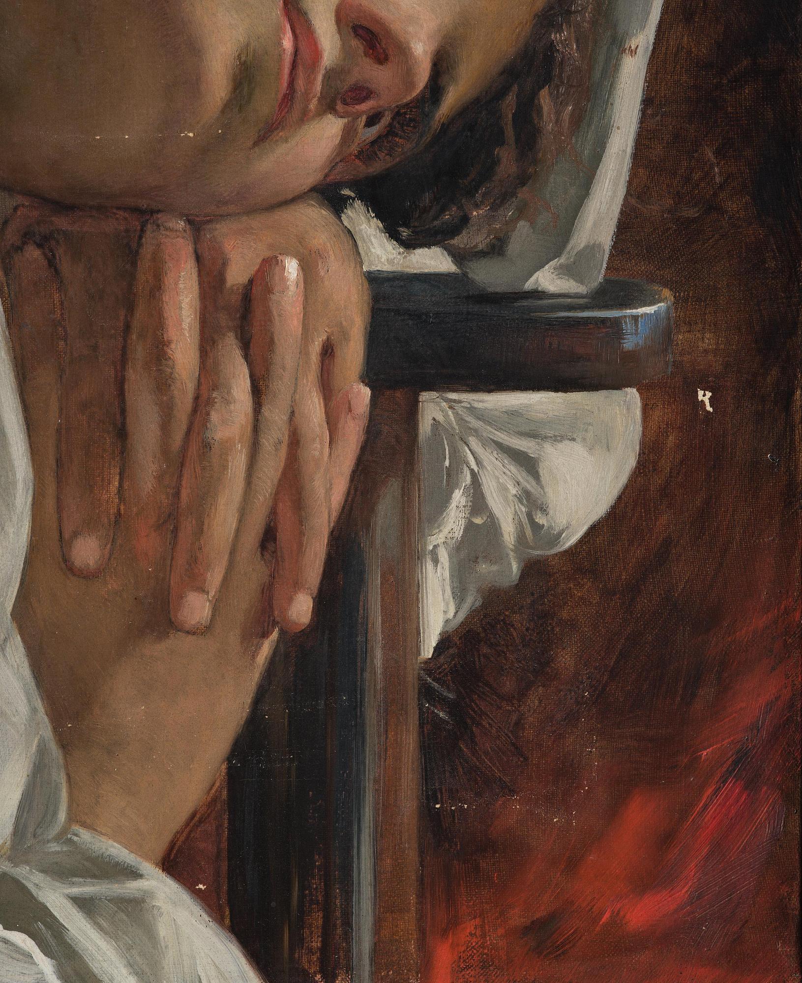 Julius Kronberg, Italian girl in thoughts.