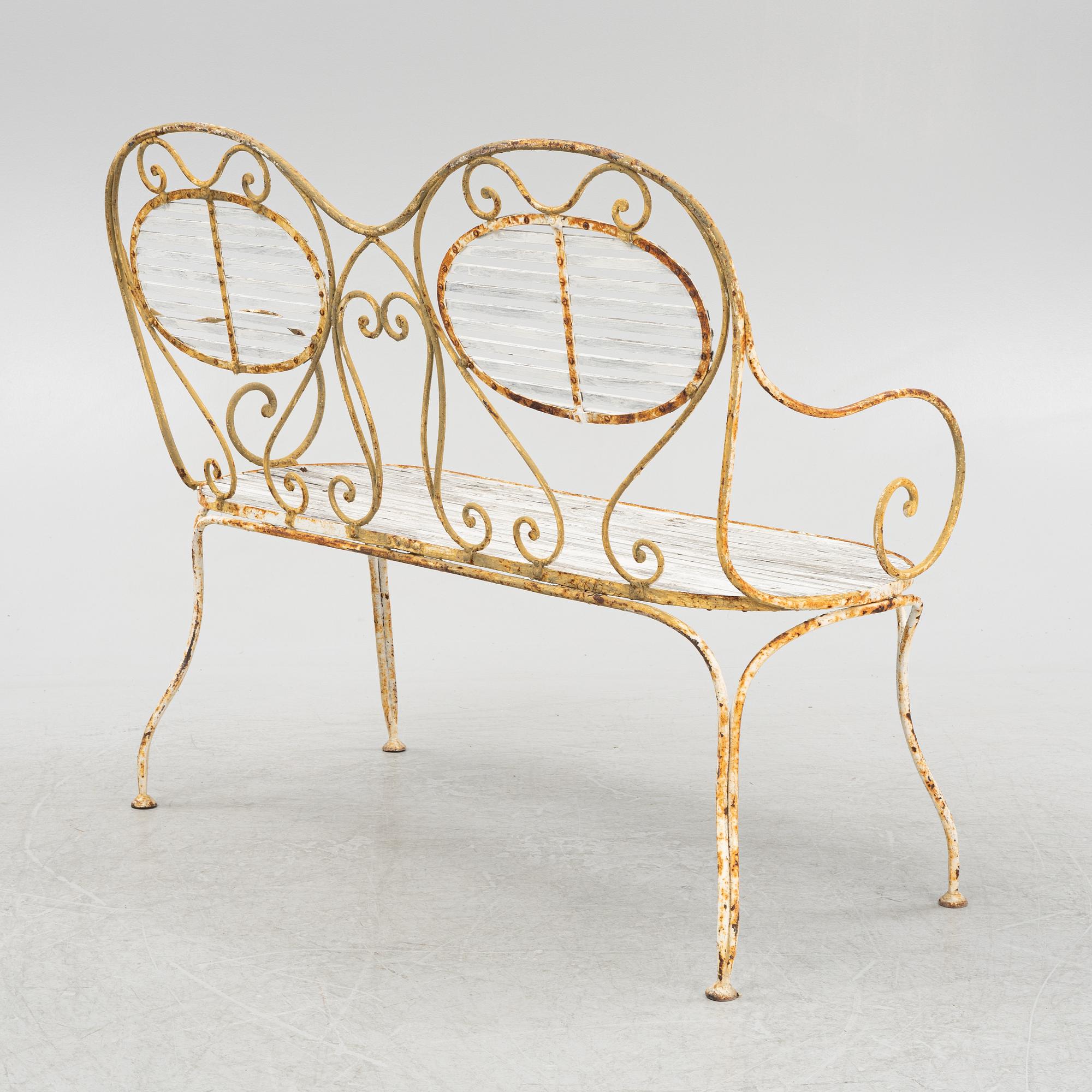 Trädgårdssoffa, två stolar, två karmstolar, Skoglund & Olsson, Gefle, 1900-talets första hälft.