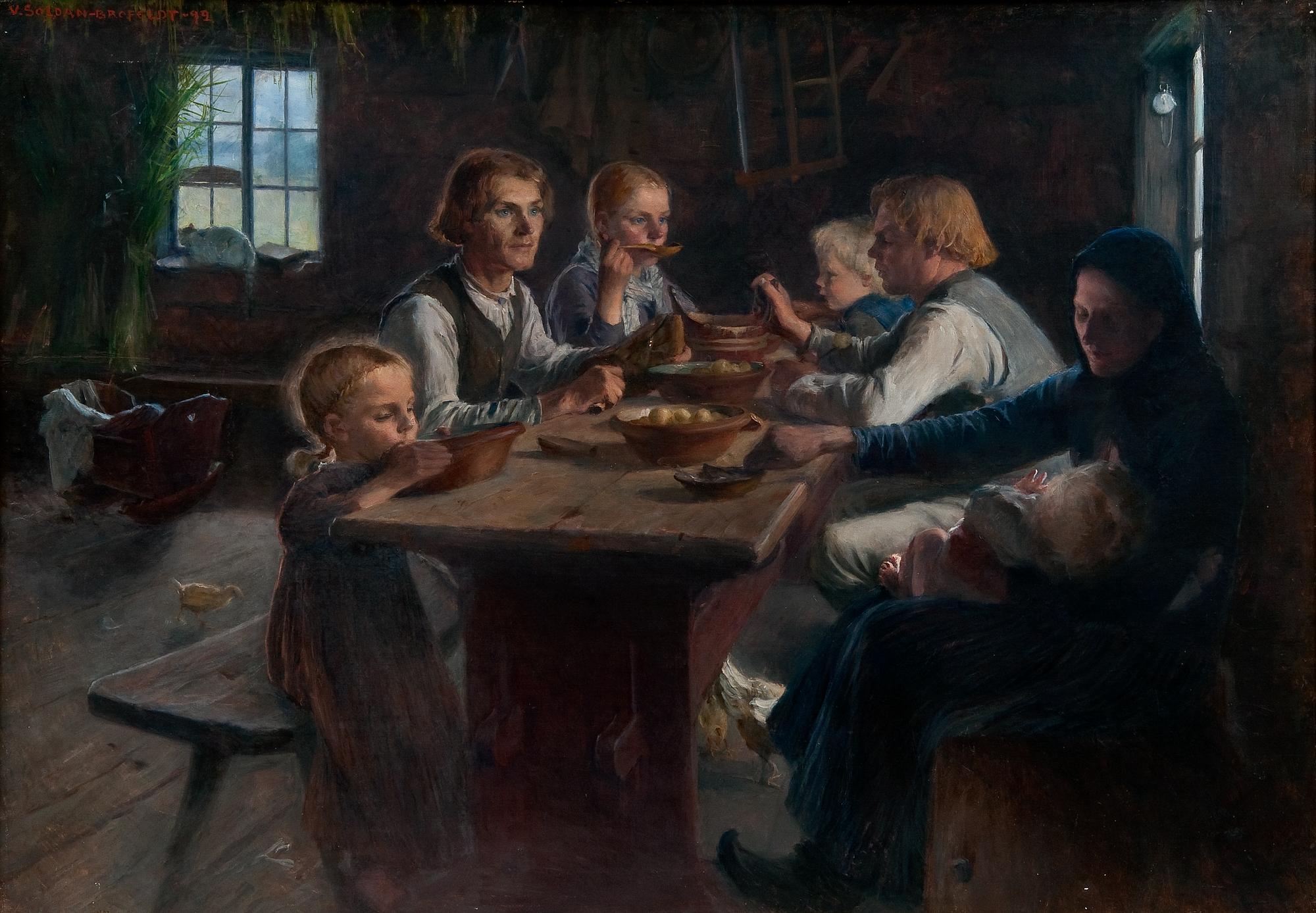 Venny Soldan-Brofeldt, SUPPER AT A FINNISH FARMHOUSE.