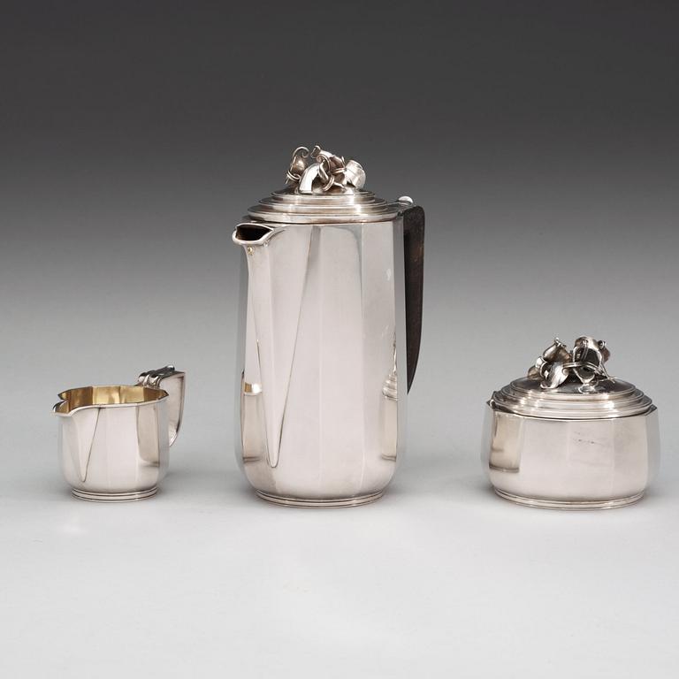 An Atelier Borgila sterling 3 pcs coffee service, Stockholm 1938.