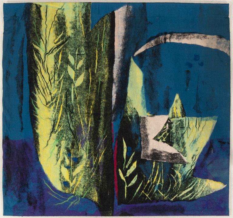 Hana Lendrová "Night Harvest" signed and dated 1968, approximately 152x160 cm.