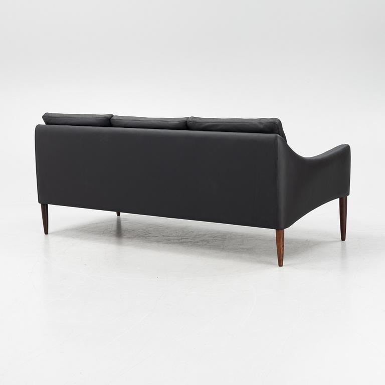 Hans Olsen, a leather and rosewood sofa, C/S Møbler, Denmark, 1960's.