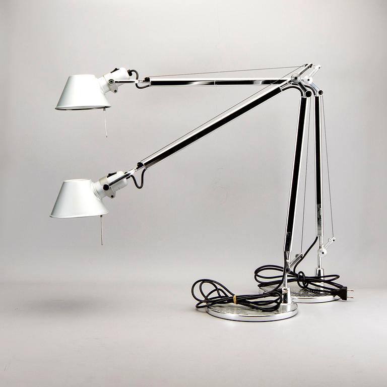 A pair of table lamps / floor lamps, "Tolomeo", Michele De Lucchi and Giancarlo Fassina, Artemide Italy.