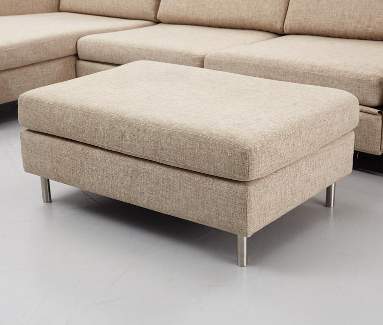 Glismand & Rüdiger, a 'Scandinavia' sofa with ottoman, Bolia.