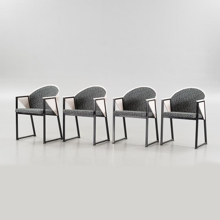 A set of four chairs, probably  Jouko Järvisalo.
Second hälft of the 20th century.