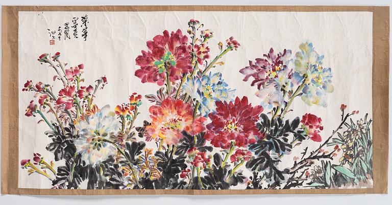 Unidentified artist, two Chinese ink paintings, 20th century.