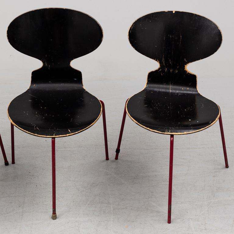 ARNE JACOBSEN, stolar, 4 st, "Myran".