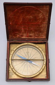 KOMPASSER, 3 st samt VATTENPASS, mässing, 1800-/1900-tal.