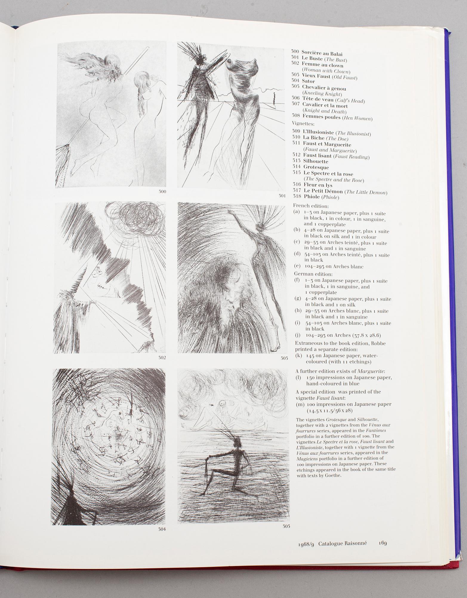 BÖCKER, Salvador Dali,Catalogue Raisonne of Etchings and Mixed-Media, prints och Catalogue Raisonne of Prints, vol I-II.