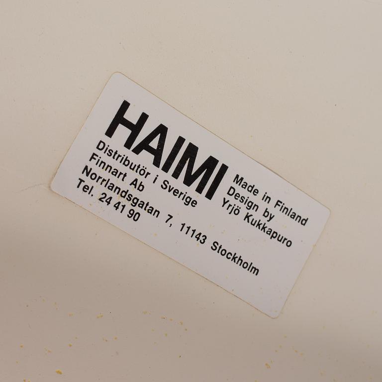 YRJÖ KUKKAPURO, a pair of 'Karuselli' armchairs from Haimi, Finland, 1980's.